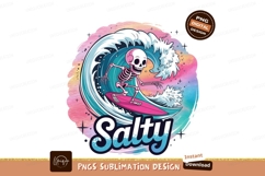 Skeleton surfing big wave colorful ocean water Product Image 1