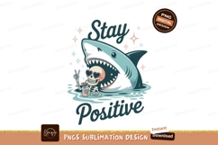 Shark skeleton enjoying drink with sunglasses water Product Image 1