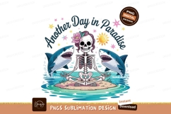 Skeleton meditating sharks paradise meditation ocean Product Image 1