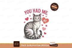 Striped cat hearts valentine grey white Product Image 1