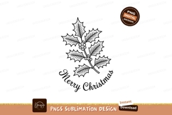Holly branch with festive greeting berries leaves Product Image 1