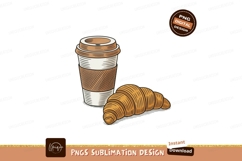 Coffee cup croissant breakfast food image Product Image 1