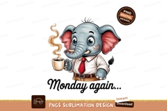 Cute elephant with coffee cup steam Product Image 1