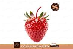 Vibrant Red Strawberry With Green Leaves fruit fresh Product Image 1