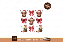 Highland cows festive boots bows image Product Image 1