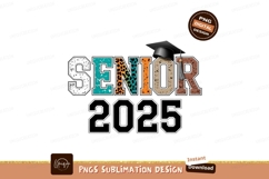 Senior graduation cap with animal print and numbers Product Image 1