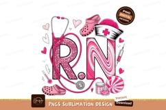Registered Nurse Pink Glitter Heart Design image Product Image 1