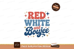 Red White and Boujee Retro Typography blue Product Image 1