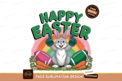 Easter bunny football celebration carrots rainbow Product Image 1