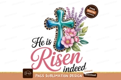 Teal cross floral resurrection pink flowers Product Image 1