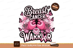 Pink Warrior Boxing Gloves Butterflies Flowers breast Product Image 1
