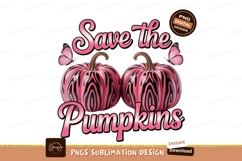 Pink striped pumpkins butterflies text SUBLIMATION Product Image 1