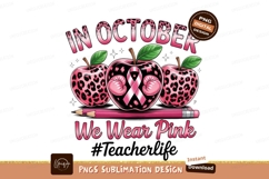 Pink apples boxing ribbon pencil leopard print Product Image 1