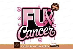 Pink ribbon cancer awareness sublimation design peace Product Image 1