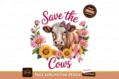 Save the Cows Floral Breast Cancer Awareness flowers Product Image 1