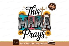 Mama Prays Sunflower Cross Design religious Product Image 1