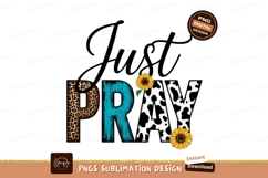 Just Pray Sunflower Leopard Cow Print image Product Image 1