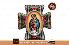 Virgin Mary cross floral leopard print jesus child Product Image 1