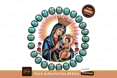 Virgin Mary Child Jesus Turquoise Rosary mother Product Image 1