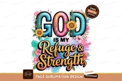 God Refuge Strength Floral Sunflowers image Product Image 1