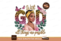 Woman leopard print god butterflies flowers image Product Image 1