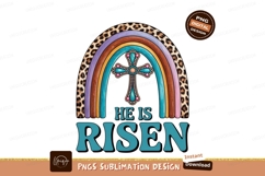 Rainbow cross he is risen design SUBLIMATION Product Image 1