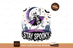 Dancing skeleton moon bats graveyard image Product Image 1