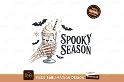 Skeleton holding spooky milkshake with bats halloween Product Image 1