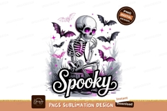 Spooky skeleton bats purple Halloween Product Image 1