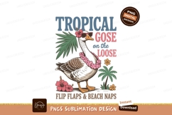 Tropical goose wearing lei and sunglasses beach Product Image 1