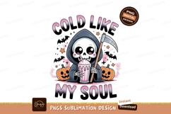 Grim reaper holding milkshake with pumpkins halloween Product Image 1