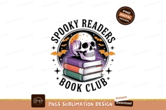 Skull books bats spooky readers club image Product Image 1