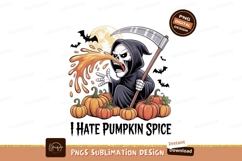 Grim Reaper vomiting pumpkin spice halloween Product Image 1