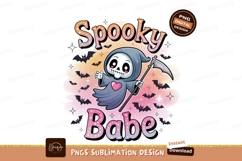 Spooky cute grim reaper babe with scythe halloween Product Image 1