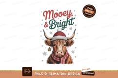 Highland cow festive winter SUBLIMATION Product Image 1