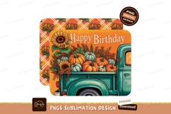 Autumn truck pumpkins sunflowers birthday image Product Image 1