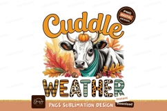 Cow autumn leaves pumpkin cuddle weather image Product Image 1