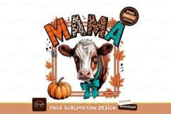 Mama cow pumpkin fall leaves image Product Image 1