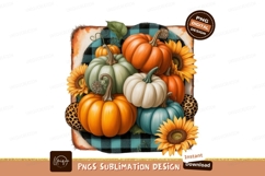 Autumn pumpkins sunflowers plaid leopard image Product Image 1