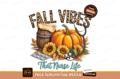 Autumn nurse stethoscope pumpkin sunflowers barrel Product Image 1