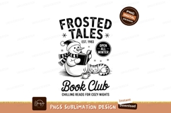 Snowman reading book with cat winter Product Image 1