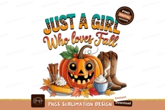 Girl Loves Fall Pumpkin Pie Boots SUBLIMATION Product Image 1