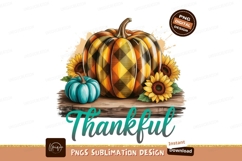 Plaid pumpkin sunflowers thankful autumn Product Image 1