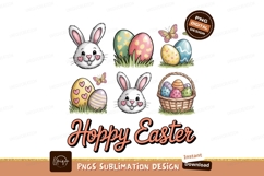 Easter bunnies eggs butterflies basket image Product Image 1