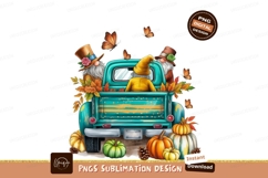 Teal truck gnomes pumpkins butterflies butterfly Product Image 1