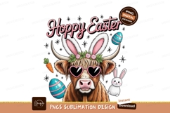 Highland cow Easter bunny rabbit Product Image 1
