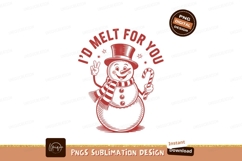 Cheerful snowman with candy cane and hat winter holiday Product Image 1