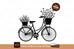 Format: Title: Bicycle flowers basket design black Product Image 1