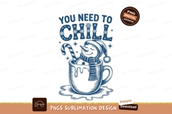 Snowman chill mug candy cane image Product Image 1