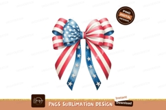Patriotic American Flag Bow Ribbon image Product Image 1